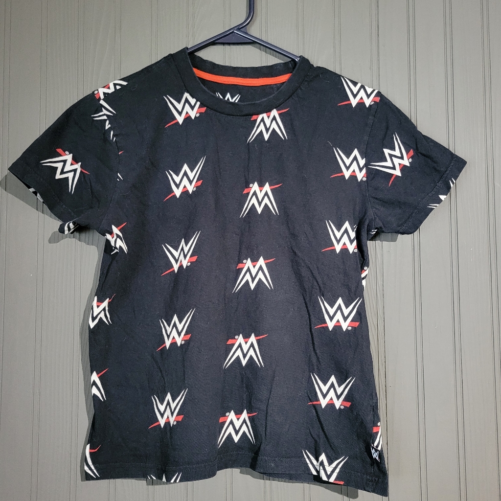 Wwe World Wrestling Entertainment TShirt AllOver Logo Print Youth Boys Size 12